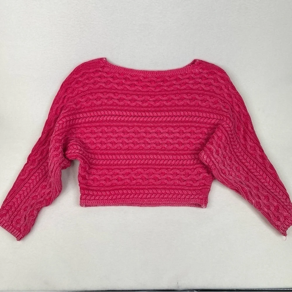 Anthropologie Pilcro Pink Fisherman Knit Sweater XS Petite